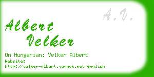 albert velker business card